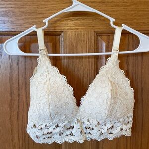 Momanda Nursing Lace Bralette in Cream Size 36 C